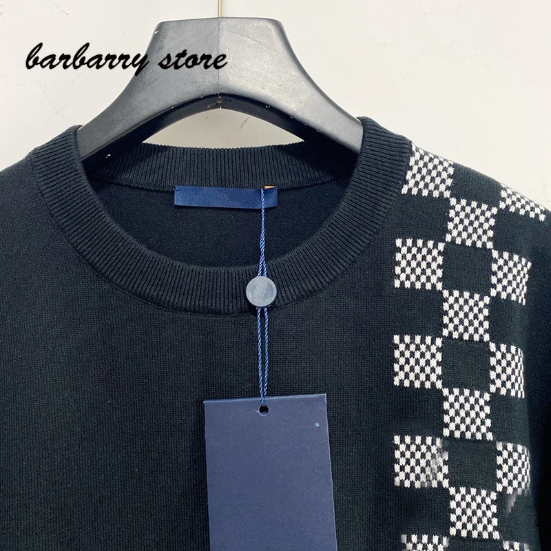 

2021 Super Quality spring luxury branded logoed letter plaided knitted woman short sleeve tshirts graphic tee t shirts tops S-L