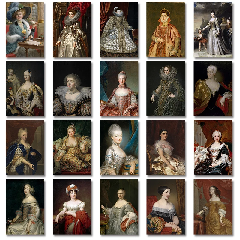 

European Court Oil Paintings, Portraits of Beautiful Women, Retro Poster Prints and Home Mural Decoration In The Last Century