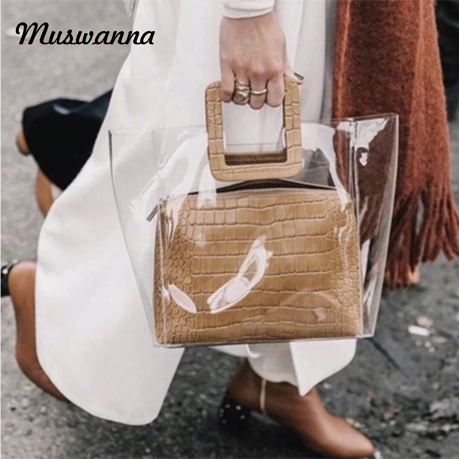 Прозрачные женские сумки из крокодиловой кожи дизайнерские Роскошные сумочки