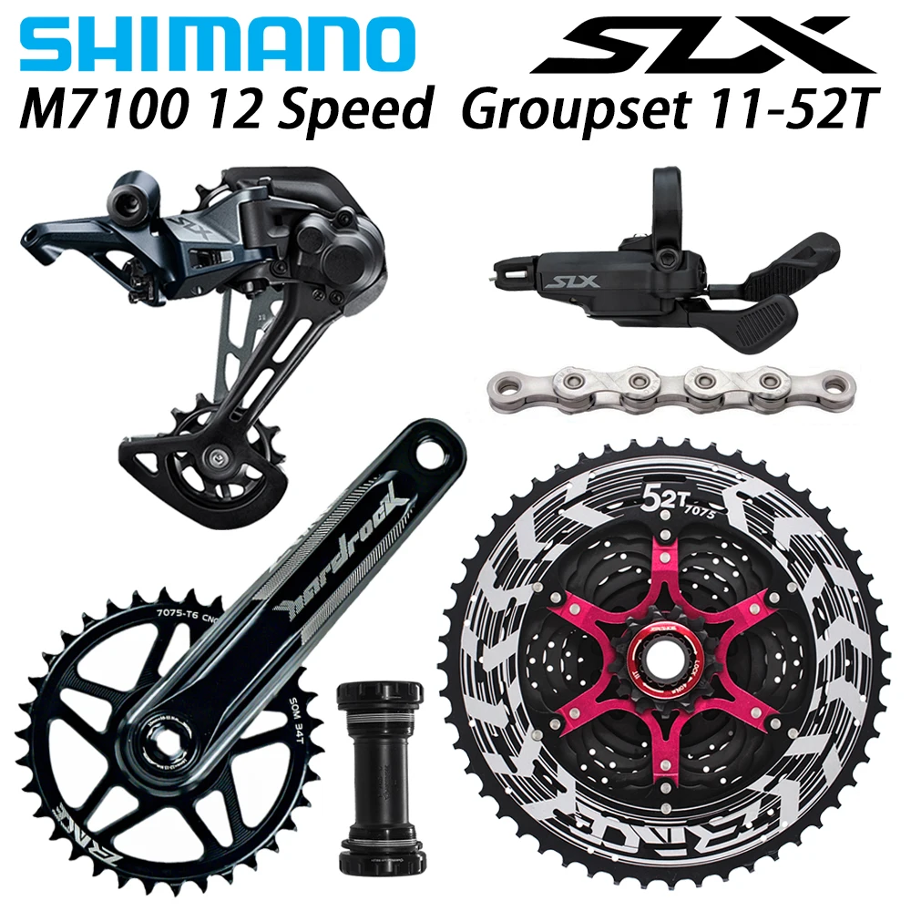 SHIMANO SLX M7100 12 Скорость указано ZRACE диаметра окружности болтов + альфа-кассета 52T KMC X12