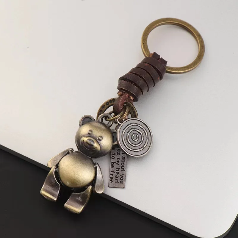Новинка 2022 брелок из натуральной кожи в стиле панк-рок винтажные брелки с