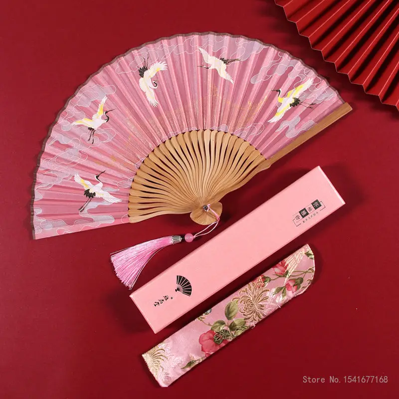 Новое поступление черные женские складные шелковые ручные вееры Japeneses оптовая