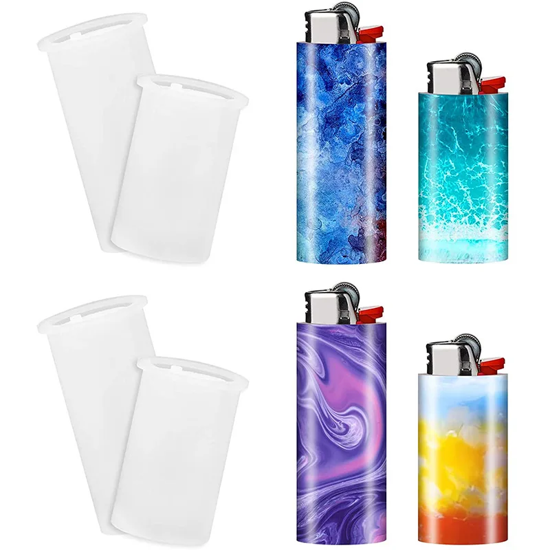 

Прозрачная эпоксидная смола креативного размера, защита двух зажигалок, силиконовая смола, форма «сделай сам», креативные товары