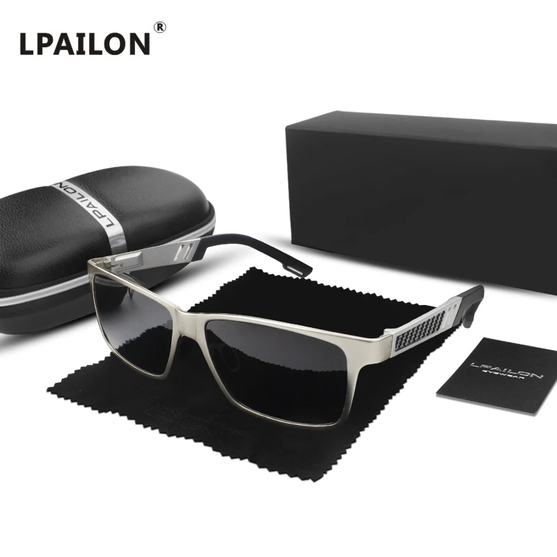 Silver Gray LPAILON мужские поляризованные солнцезащитные очки из алюминия и магния солнцезащитные очки прямоугольные оттенки мужские очки для вождения для мужчин UV400 - Цвет линз: Silver Gray