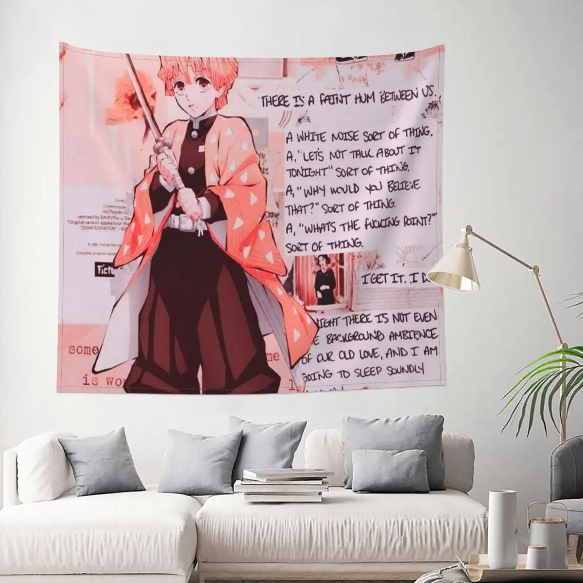 

Tapestry Zenitsu Agatsuma Demon Slayer Kimetsu Anime Decor Wall Room Home Decoration Hanging Bedroom Kawaii Cute Gift