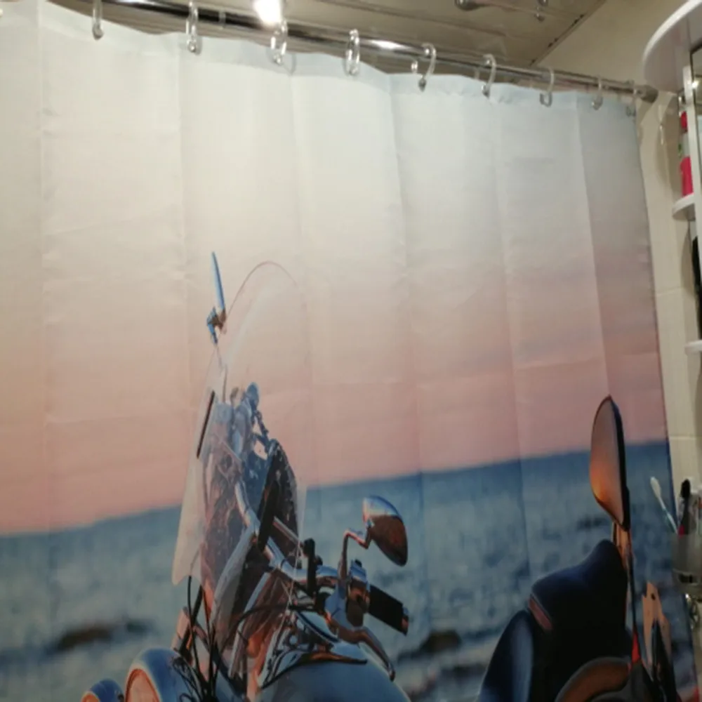 

NYAA Motorcycle Chopper Shower Curtains Beach Waterproof Polyester Fabric Bathroom Curtains For Home Decor