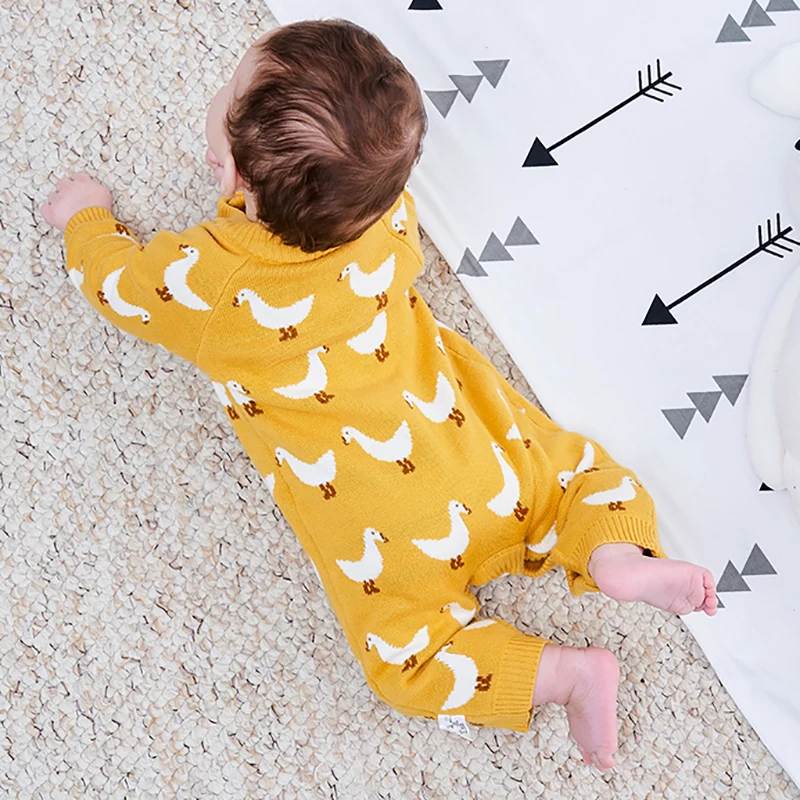 Комбинезон для новорожденных девочек и мальчиков одежда малышей вязаный свитер