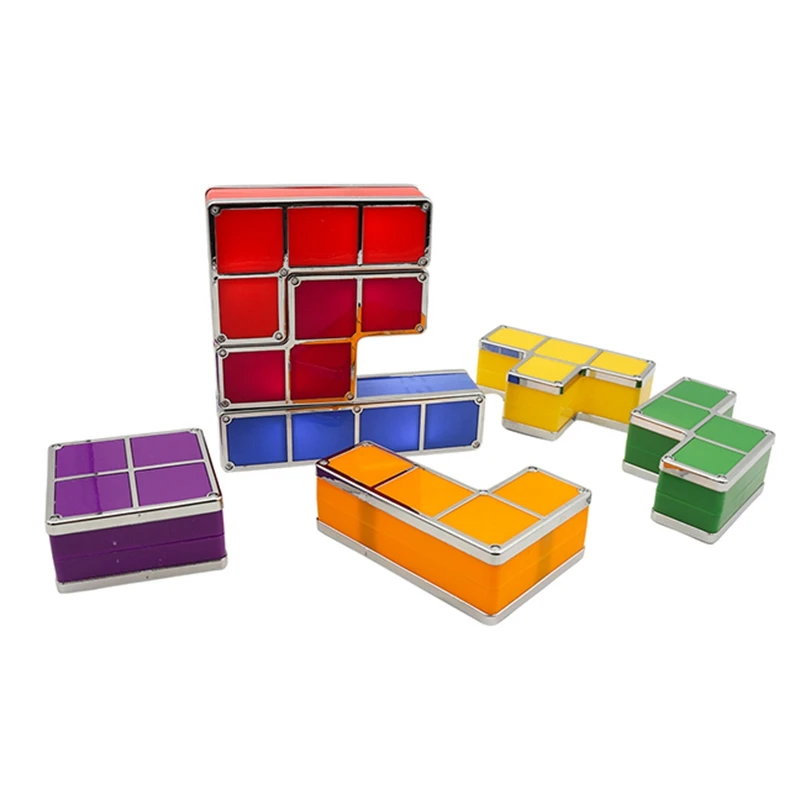 Детский Ночной светильник DIY Tetris Puzzle s Штабелируемый кубик Новинка игрушка