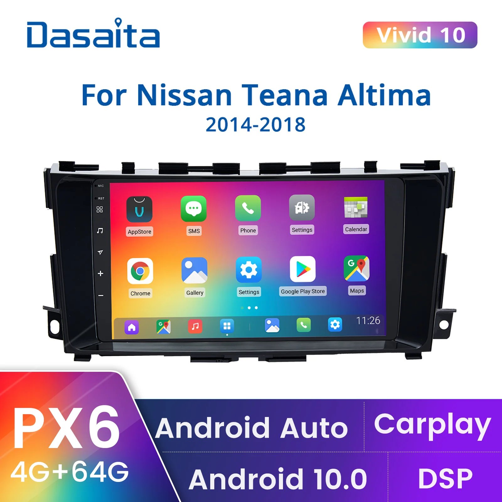 

Dasaita 9" Car Radio for Nissan Teana Altima 2014 to 2018 1 din Multimedia Android Audio Apple Carplay IPS DSP Stereo Receiver