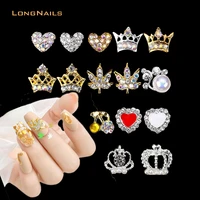 10 pcs japanese maple heart ornaments 20 styles crown metallic ab jewelry steering wheel 5 bendback nail royal charms 3898 3902