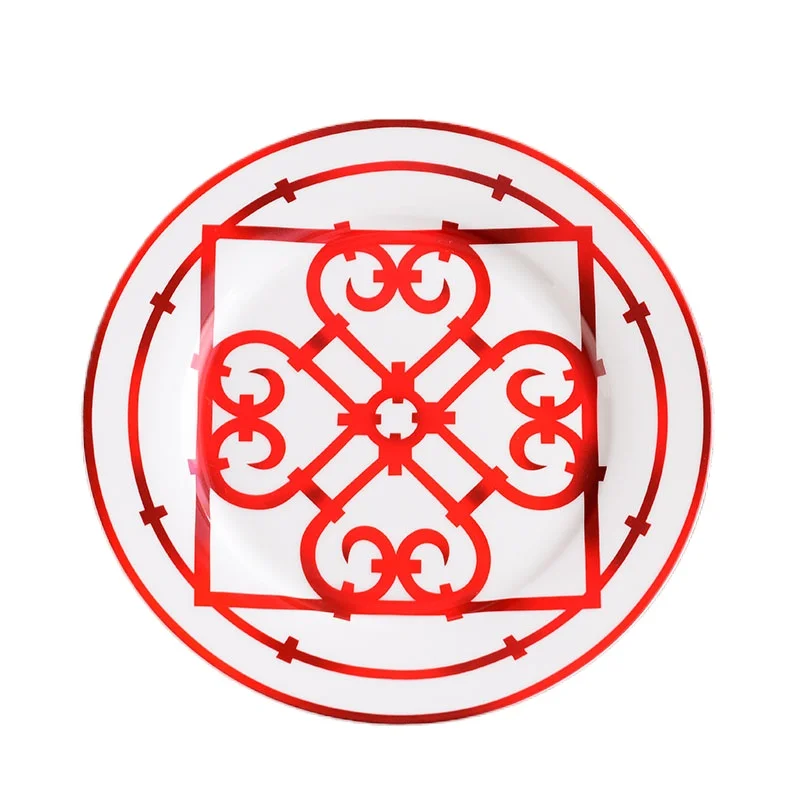 Красное железное окно Европейский Декор современные керамические тарелки в