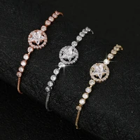 funmode fashion round star shape cz box chain adjustable bracelets for women party jewelry pulsera hombre wholesale fb65