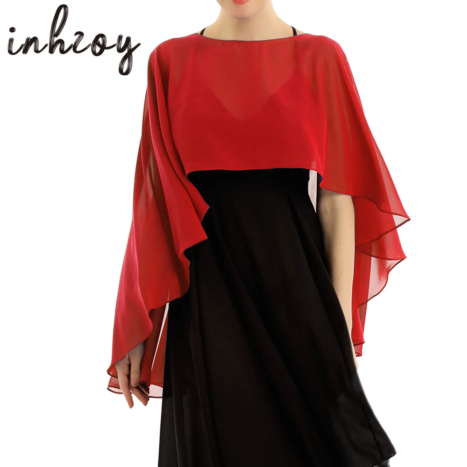 

Womens Soft Capes Chiffon Shrug Bridal Wedding Long Shawl Formal Party Evening Dresses