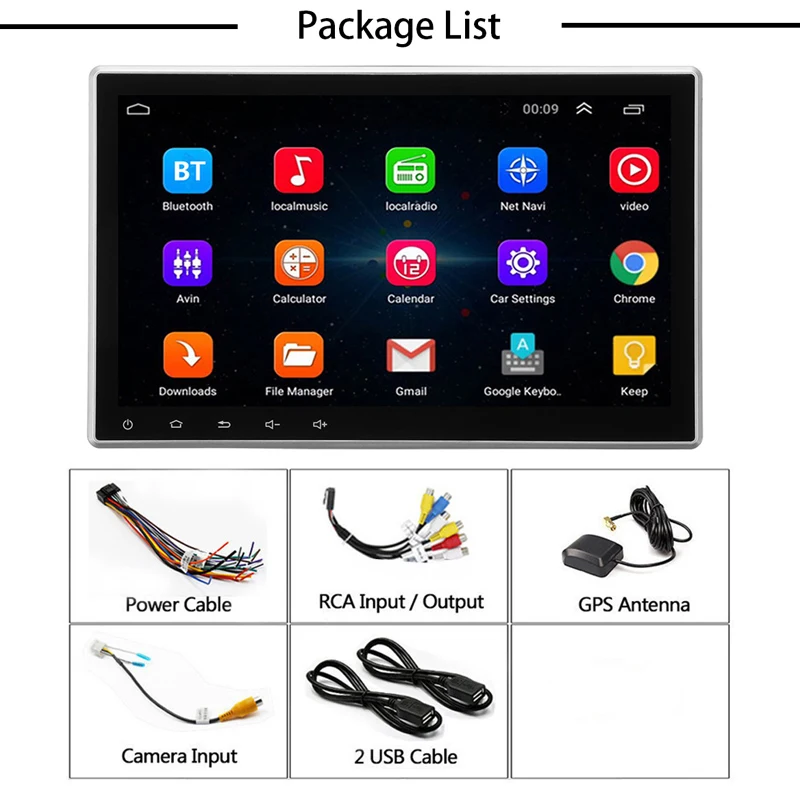 

Hot Adjustable 10.1 Inch Touching Screen Car Radio Stereo 8 Cores GPS Wifi for Android 8.0 J99