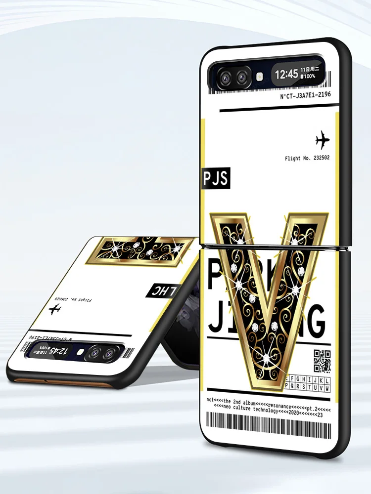 

World Country Letters Label Air Tickets Phone Cover For Samsung Galaxy Z Flip Case Hard Phone Cases For Galaxy Z Flip 5G Shell