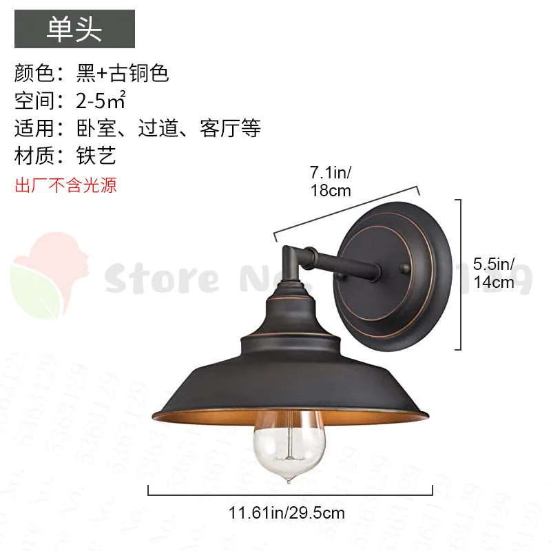 

Wall Sconce Indoor Vintage Wall Light Wall Mount Light Retro Industrial Bedside Lamp Led Lights for Living Room Mirror Lamp