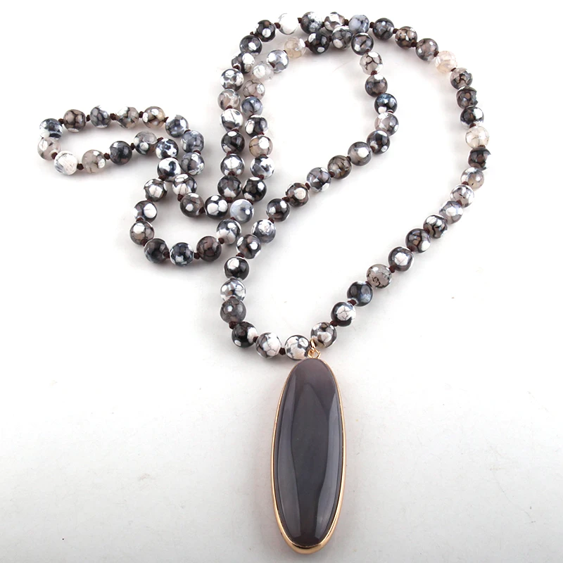 RH модные ювелирные изделия из бисера Камни длинные завязанные полудрагоценные