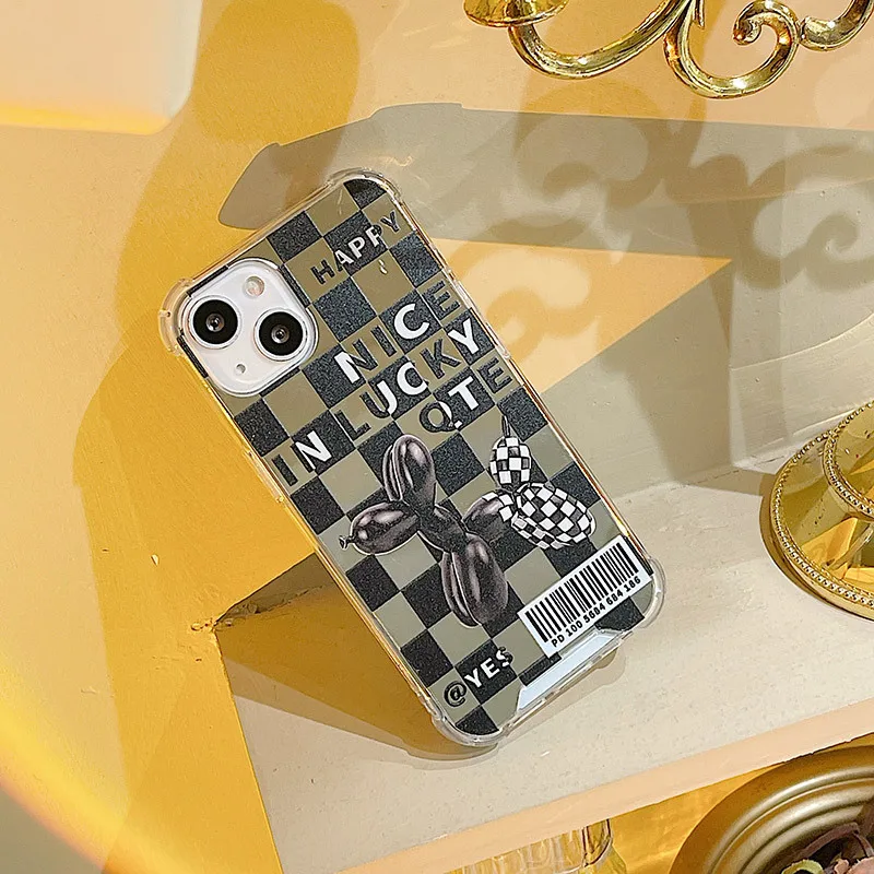 

Balloon Dog Soft Shockproof MirrorPhone Case For iPhone 12 13 11 Pro Max XS Max XR X 6s 7 8 Plus SE 2020 Clear TPU Shell