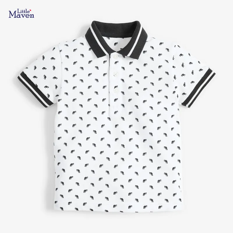 

Children 2021 Summer New Boys Short Sleeve Polo Shirt Kids Cotton School Car Print Uniform Polo Shirts for Kids 2-7 Years