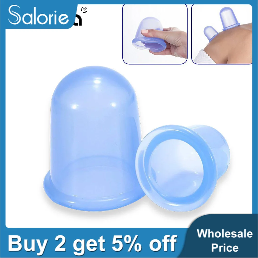 55 мм Силиконовые вакуумные банки для массажа тела антицеллюлитные чашки