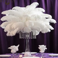 10pcslot elegant white ostrich feathers 30 35cm for wedding decoration diy craft party supplies carnival dancer plumages