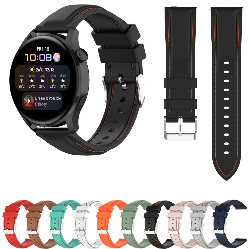 

22mm Silicone Watchbands For Huawei Watch 3 Strap Quick Release Sport Replace Bracelet Wristband For Huawei Watch 3 Pro Correa