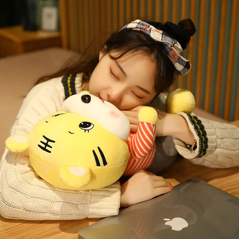 23-50 см милый Счастливый тигр с комбинезоном плюшевая кукла Мягкая Милая подушка в