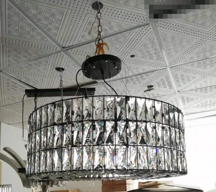 Современная хрустальная люстра в форме кольца подвесной светильник лампа для