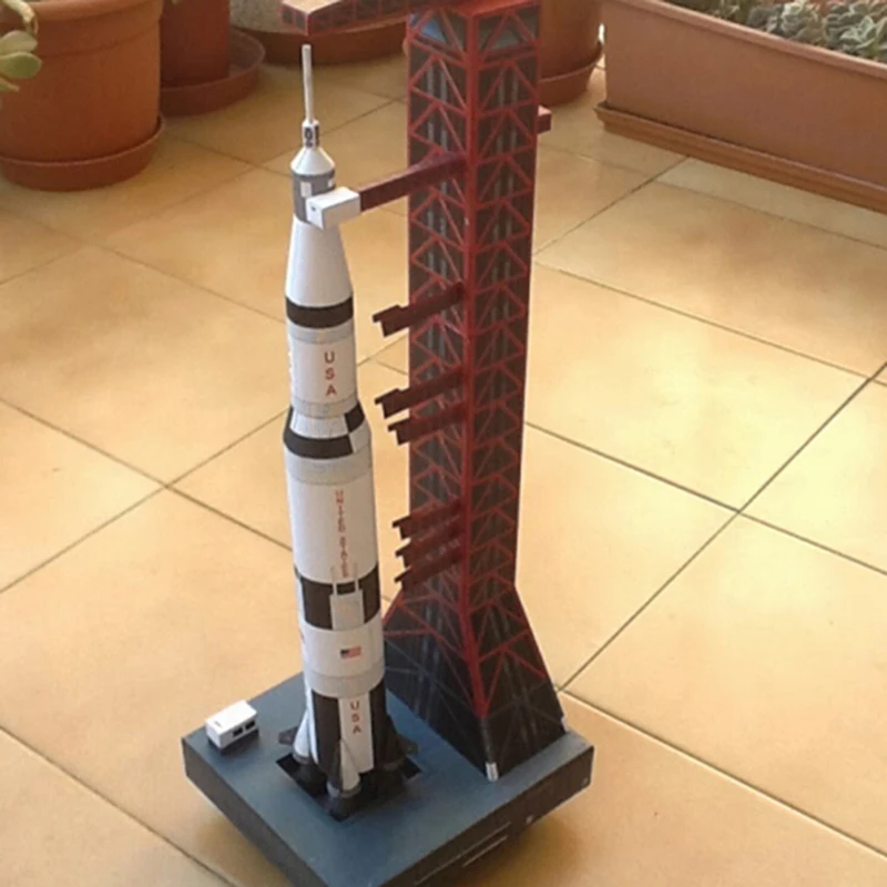 Горячая Распродажа 37 см 1:300 Saturn V ракета бумажная модель сделай сам головоломка