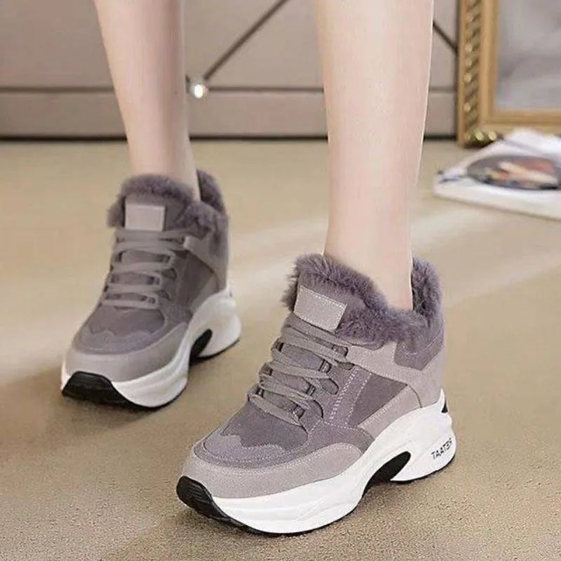 Coolcept зимние женские кроссовки Теплая обувь на плоской подошве с Плюшевым Мехом