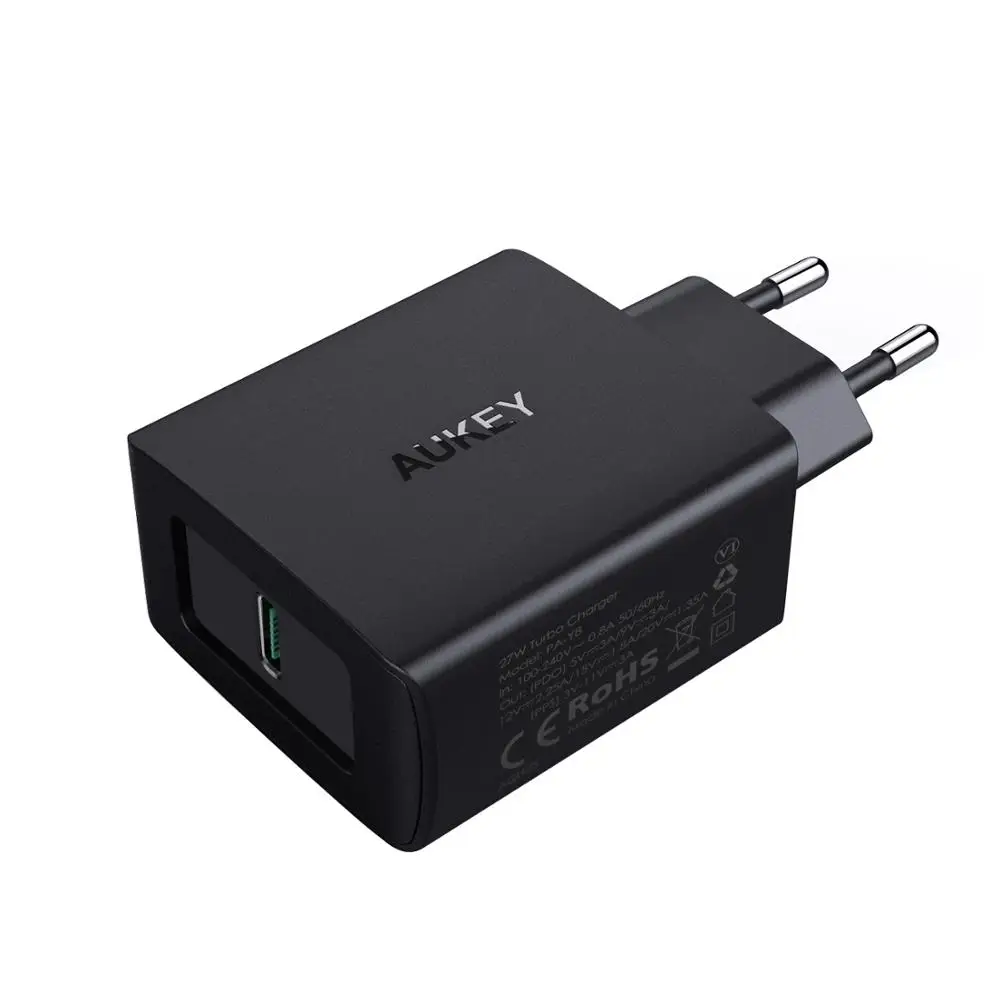 Aukey 27W USB C настенное зарядное устройство Тип PD 3 0 для телефона Быстрая зарядка i