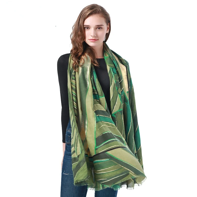 

2021 New Winter Scarves Woman Warm Bronzing Printing Bandana Joker Woman's Scarf Luxury Shawl Scarf-collar Hijab Tippet