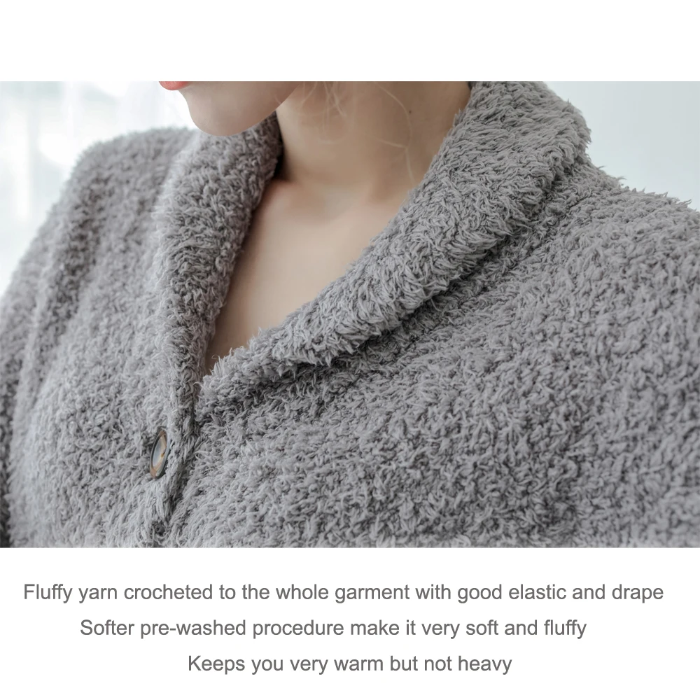 Женские и мужские унисекс супер мягкий эластичный вязаный на пуговицах пуху