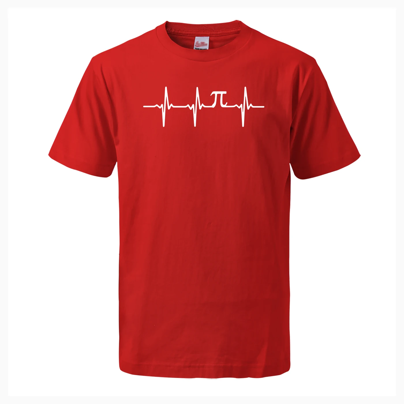 Забавная футболка Pi Heartbeat, футболки с математическим принтом, хлопковые повседневные футболки с коротким рукавом и круглым вырезом размера плюс, модная одежда для фитнеса в стиле хип-хоп, уличная одежда - Цвет: Red 5