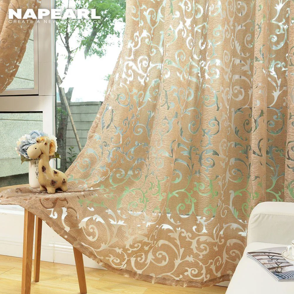 NAPEARL 1 Piece European Style Jacquard Curtain for Home Window Treatments Short Kitchen Modern Living Room Ready Made
