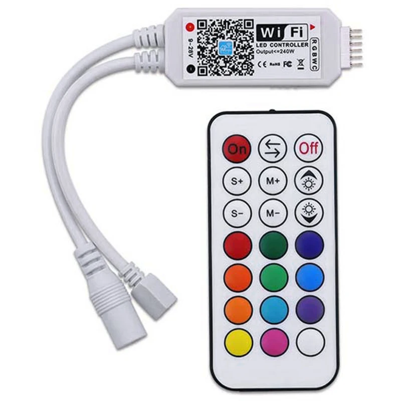 Мини WiFi RGBWC управление ler DC9-28V 21Key RF пульт дистанционного управления для Alexa Google Home
