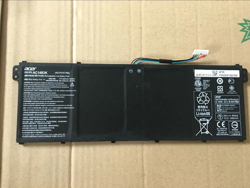 Новый оригинальный аккумулятор для Acer Chromebook 11 C730E TravelMate B117 M MP AC14B3K 15 2 V
