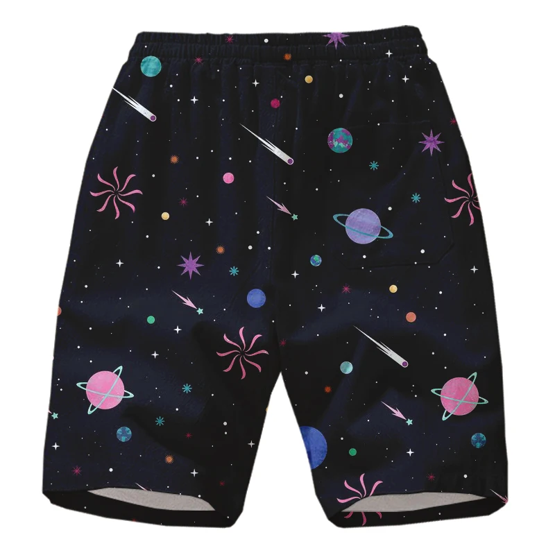 Мужские летние пляжные шорты с 3D принтом звездного неба индивидуальный