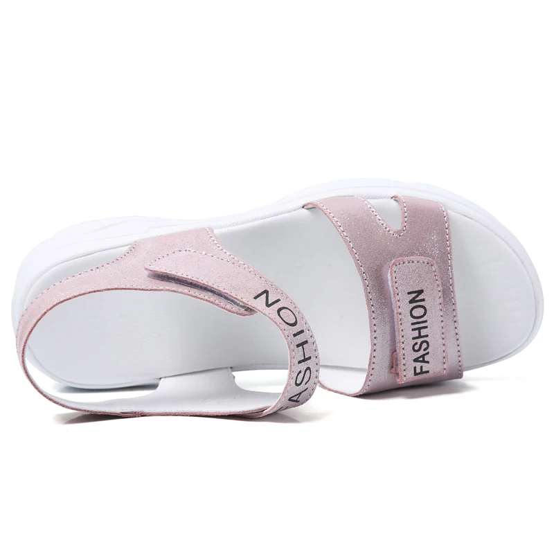 Сандалии женские замшевые на платформе Модные дышащие пляжные туфли роскошная