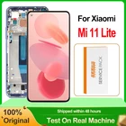 100% Оригинальный 6,26 ''AMOLED дисплей для Xiaomi Mi 11 Lite M2101K9AG, ЖК-дисплей с сенсорным экраном и дигитайзером в сборе для Xiaomi Mi 11 Lite 5G