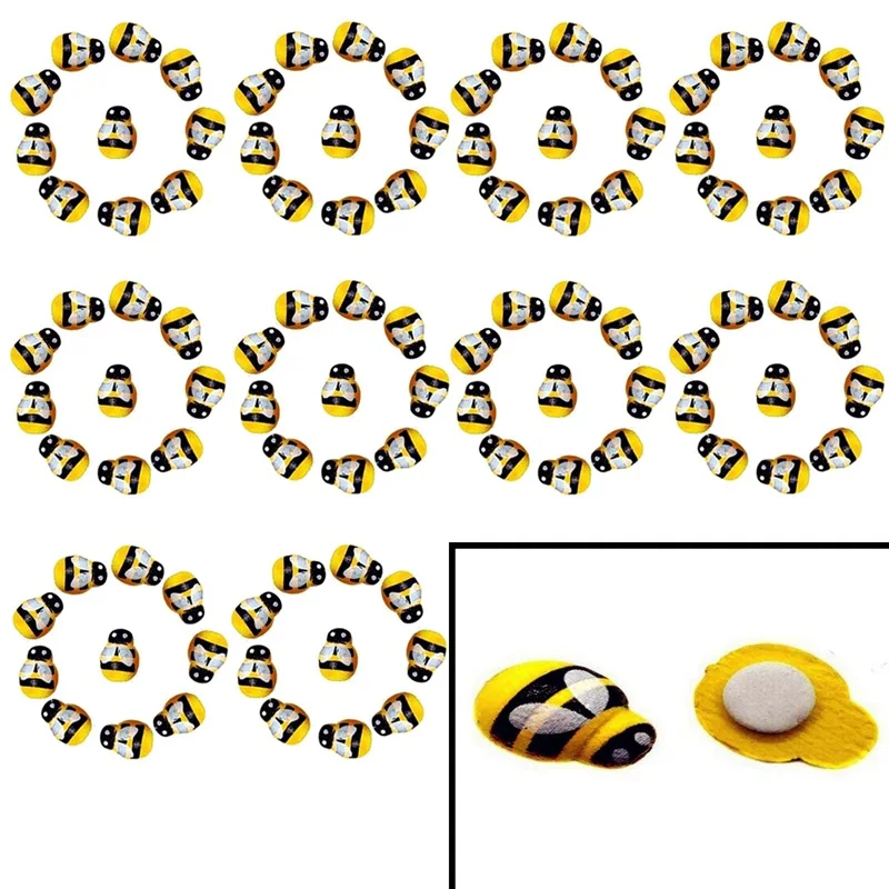 100Pce крошечные деревянные пчелы с плоской задней частью украшения для ремесла