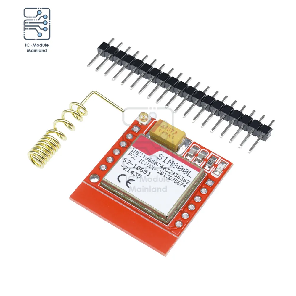3.7V-4.2V Mini SIM800L GPRS GSM Module MicroSIM Card Core Board Quad-band TTL Serial Port C52 SIM800 + Spring Antenna Pin Header