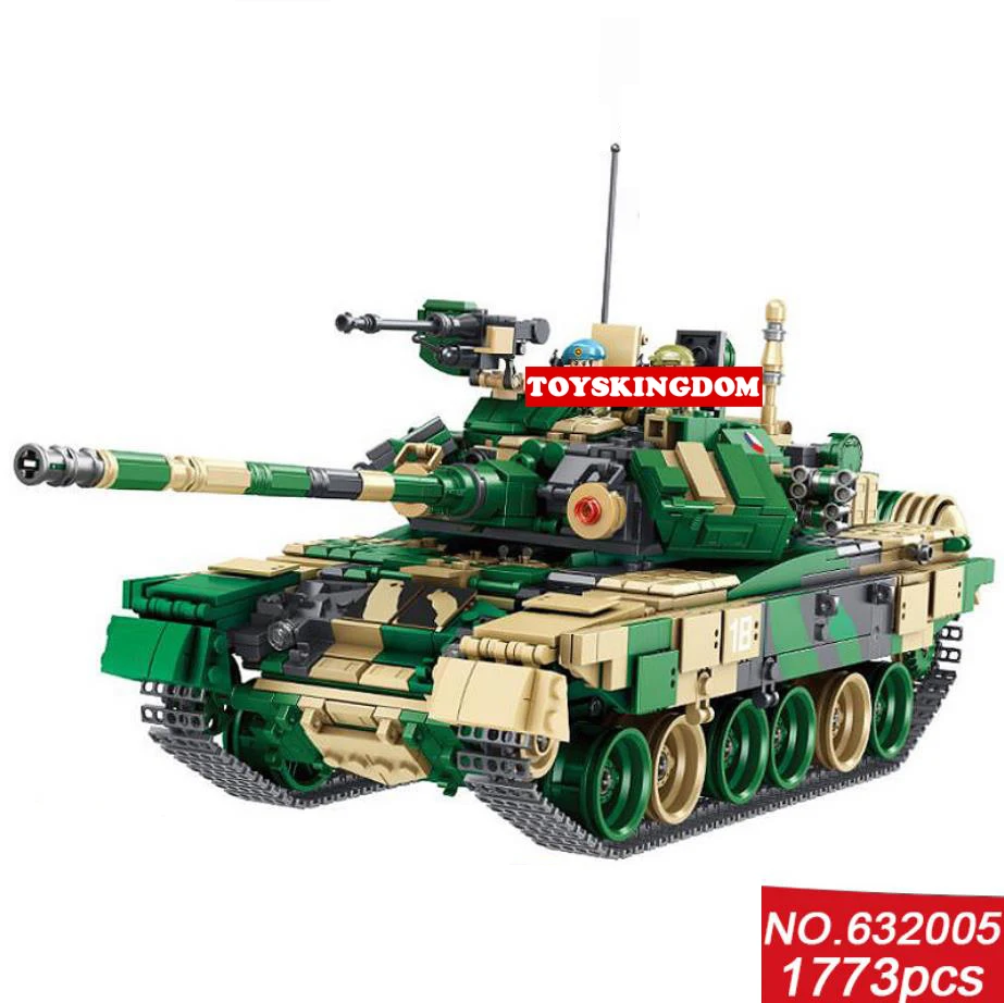 

Modern military russia T-90 main battle tank moc building block ww2 batisbricks army forces figures bricsk toys collection