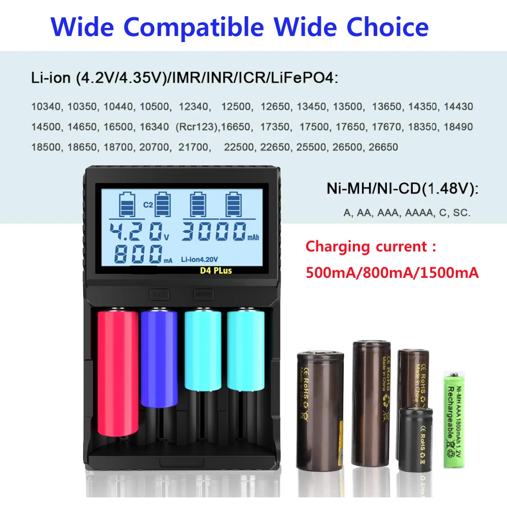 Фото Интеллектуальное зарядное устройство Yakee D4 Plus с ЖК-дисплеем для Li-Ion IMR ICR NiMH LiFePO4 3 7 Интеллектуальное зарядное устройство Yakee D4 Plus с ЖК-дисплеем для Li-Ion IMR ICR NiMH LiFePO4 3 7