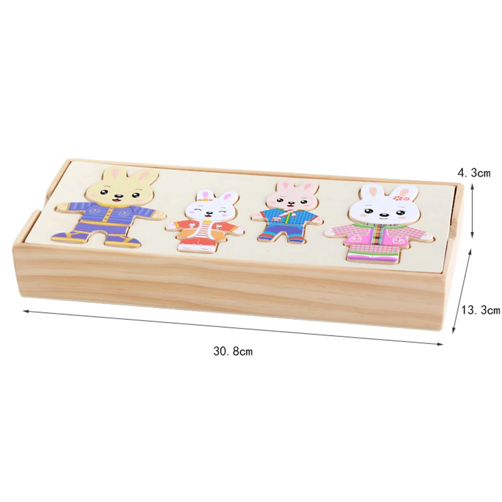 Детская деревянная головоломка с кроликами и коробкой для хранения | Игрушки