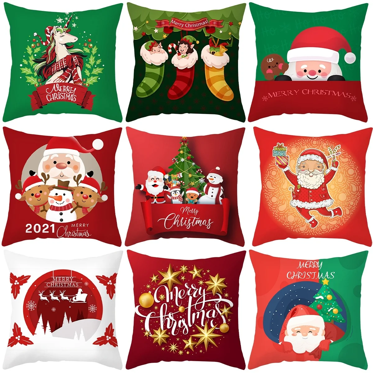 

Merry Christmas Decoration Xmas Pillowcase 45X45cm Christmas Cushion Cover For Home 2022 Noel Natal Navidad New Year 2022