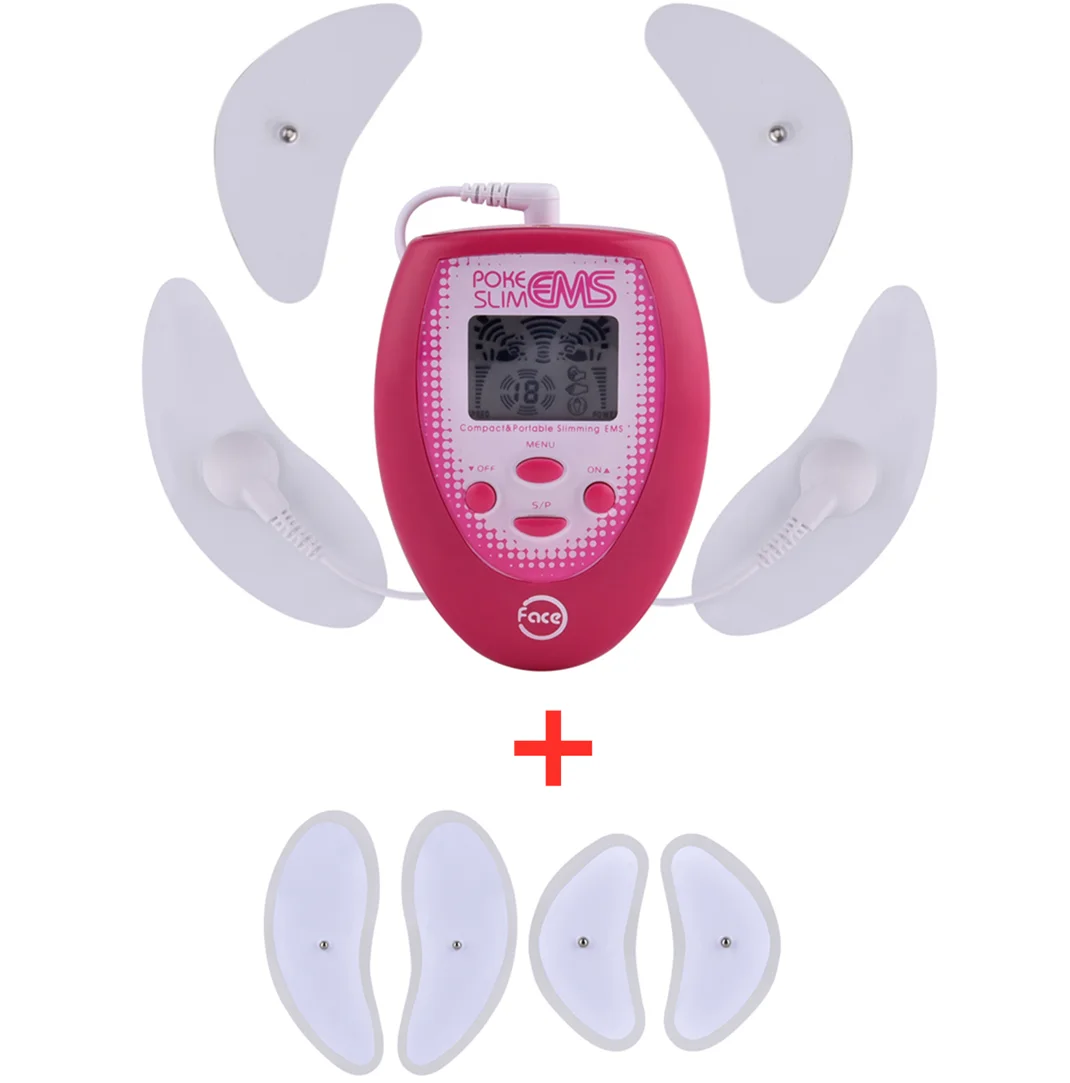 EMS Electric Slimming Face Pulse Massager Jaw Exerciser Facial Electronic Muscle Stimulation Electrode Face Cheek Patch Massager - Цвет: 1 Set With 4 Pads