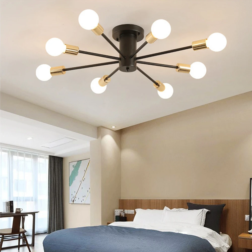 Modern Sputnik Chandelier Ceiling Light Industrial Pendant Lamp Modern Ceiling Lighting Fixture for Kitchen Living Room Bedroom