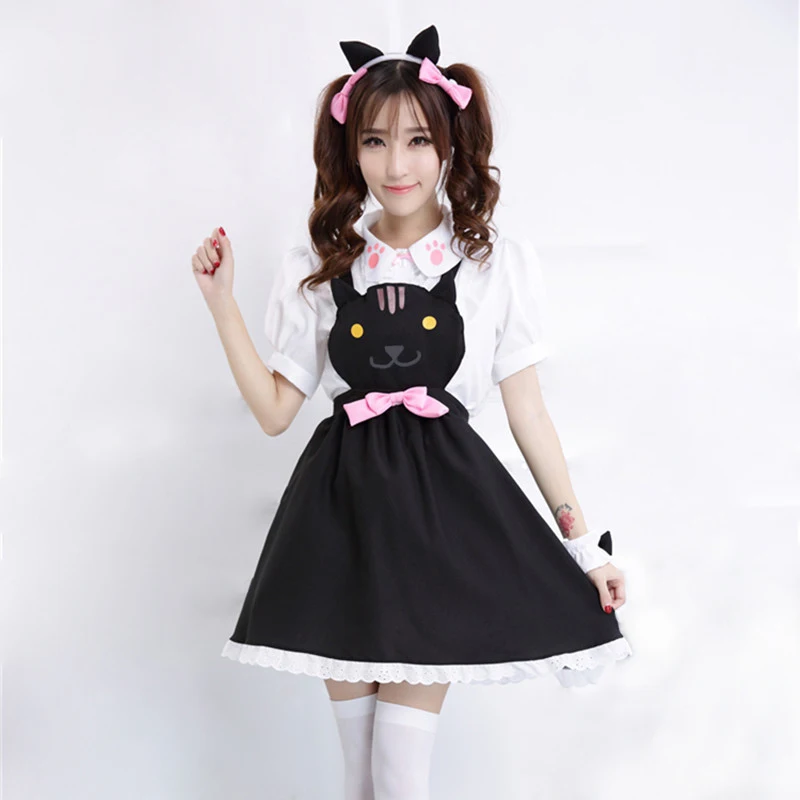 Женские Kawaii милый кот платье для девочек милое в стиле Лолита игра кошка на
