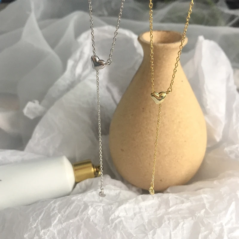 Женское ожерелье из серебра 925 пробы с круглым кулоном фианита любовным сердцем